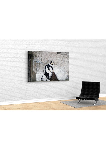 Banksy- Maid Sweeping Kanvas Tablo