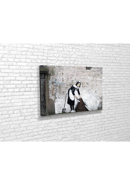 Banksy- Maid Sweeping Kanvas Tablo