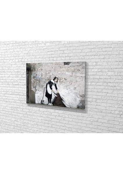 Banksy- Maid Sweeping Kanvas Tablo