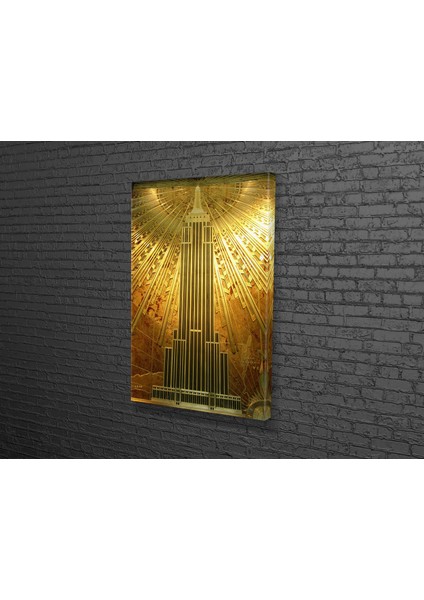 Gold Empire State Art Deco Kanvas Tablo modelleri