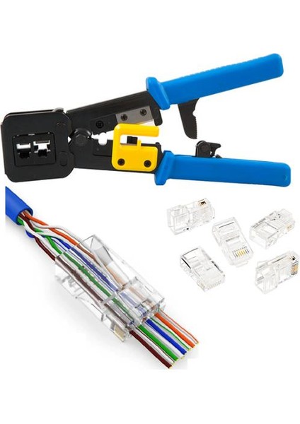 PENSE+100 Adet Yeni Nesil Cat6 Jak 8P8C/RJ-45, 6P4C/RJ11