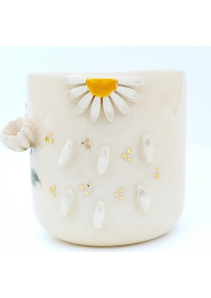 24 Ayar Altın Işlemeli, Papatya Figürlü, Duble Türk Kahvesi Fincanı modelleri