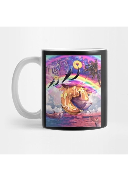 Rainbow Dolphin - Donut With Spirit Tiger Kupa Bardak