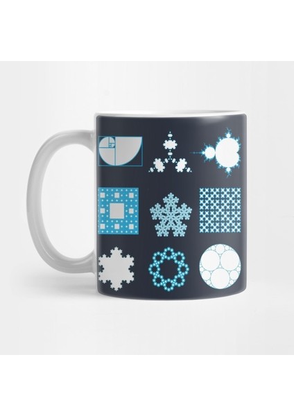 9 Fractals- Blue Kupa Bardak