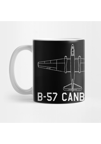 B-57 Canberra Airplane Aircraft Blueprint Plane Art Kupa Bardak