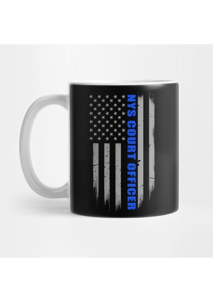 New York State Court Officer Thin Blue Line Flag Kupa Bardak
