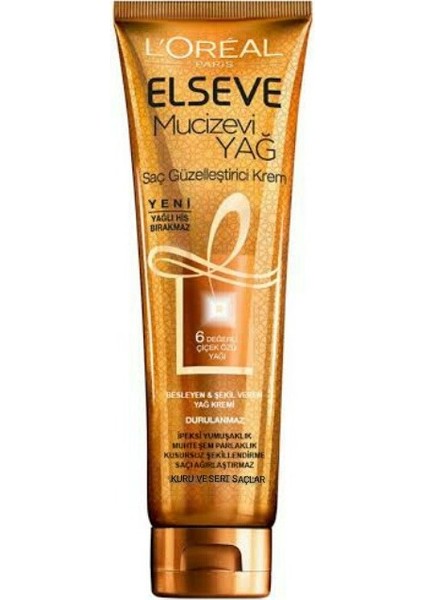 Loreal Paris L'oreal Paris Elseve Mucizevi Yağ Saç Güzelleştirici Krem Kuru ve Sert Saçlar 150ML