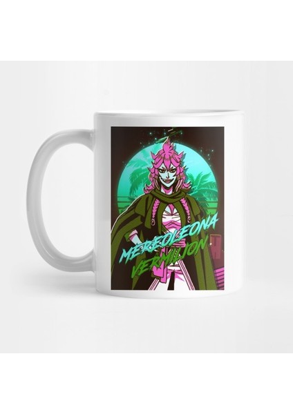 Mereoleona Vermillion Black Clover Anime 80S Retrowave Kupa Bardak