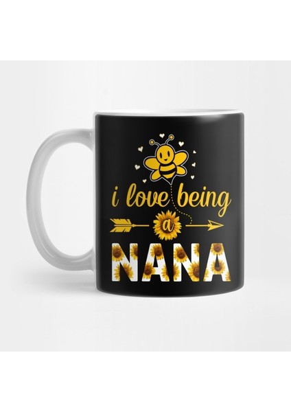 I Love Being A Nana Sunflower And Bee Lover Cool Gifts Idea Kupa Bardak