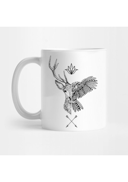 Owl And Deer Kupa Bardak
