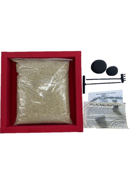 Mini Zen Bahçesi Kiti - Zen Garden - Kırmızı Zen Kiti modelleri
