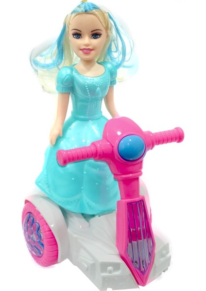 Pilli Işıklı Sesli Scooter'lı Prenses Bebek