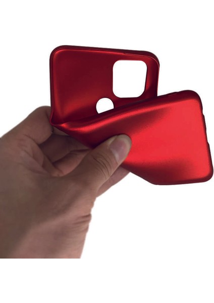 Oppo A15S Kılıf Mat Premium Silikon Kılıf Kırmızı + Tam Kaplayan 5d Cam Ekran Koruyucu modelleri