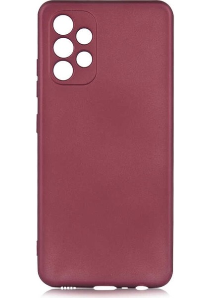 Samsung Galaxy A32 4g Kılıf Mat Premium Silikon Kılıf Mürdüm + Tam Kaplayan 6d Nano Ekran Koruyucu