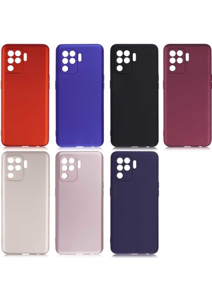 Oppo Reno 5 Lite Kılıf Mat Premium Silikon Kılıf Kırmızı + Tam Kaplayan 6d Nano Ekran Koruyucu