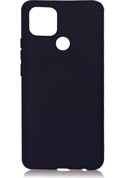 Oppo A15S Kılıf Mat Premium Silikon Kılıf Siyah + Tam Kaplayan 6d Nano Ekran Koruyucu