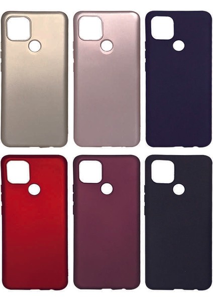 Oppo A15S Kılıf Mat Premium Silikon Kılıf Siyah + Tam Kaplayan 6d Nano Ekran Koruyucu