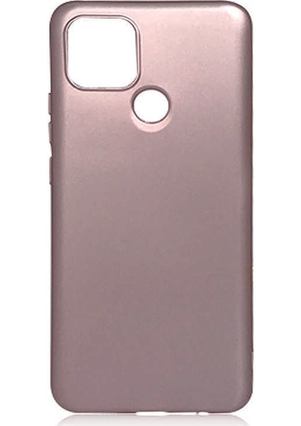 Oppo A15S Kılıf Mat Premium Silikon Kılıf Rose + Tam Kaplayan 6d Nano Ekran Koruyucu