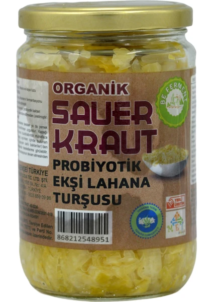 Organik Sade Saurkraut Ekşi Lahana Turşusu 660 gr