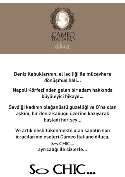 Cameo Italiano 18 Ayar Rose Altın Kaplama Gümüş Ipli Kolye