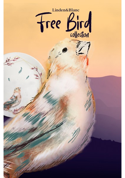 Free Bird Collection 4'lü Küçük Melamin Tabak Seti