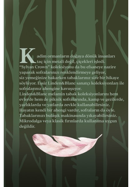 Sylvan Crown Collection 2'li Büyük Melamin Tabak Seti