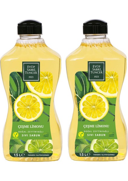 Çeşme Limonu Doğal Zeytinyağlı Sıvı Sabun 1.5 Lt 2 Adet