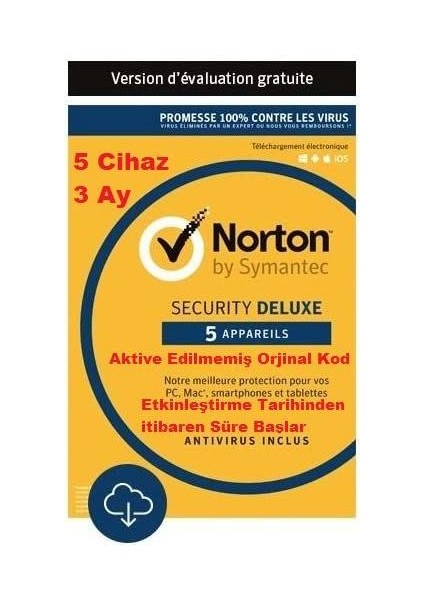 Norton Security 5 Pc 3 Ay Lisans/Key