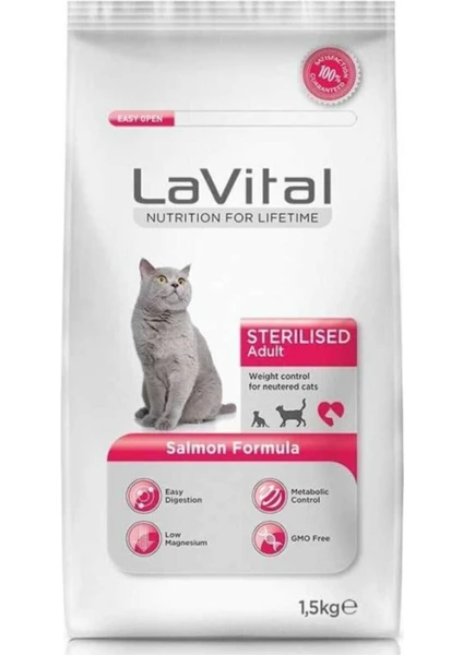 La Vital La Vital,sterılısed (Kısırlaştırılmış) Adult, Somon Balıklı, 1.5 Kg,kuru Kedi Maması