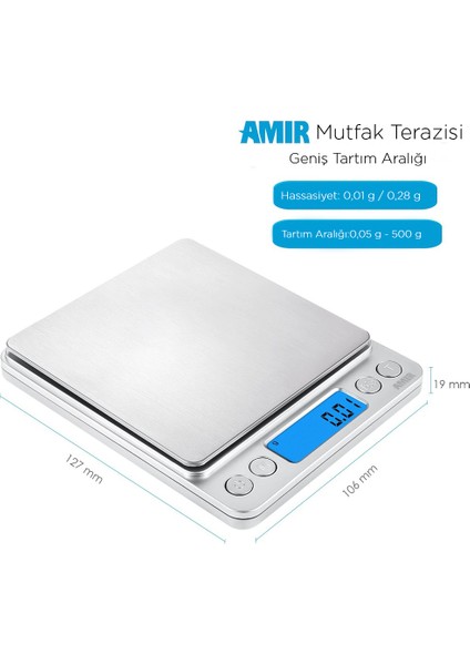 Tme Dijital Hassas Terazi Tartı 500GR/0,1GR I-2000 fiyatları