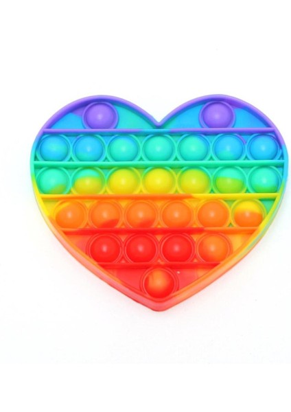 Pop It Duyusal Zihinsel Oyuncak ( Rainbow Renk, Kalp ) fiyatları