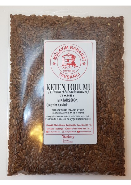 Mülayim Baharat Keten Tohumu (Tane) 250 gr