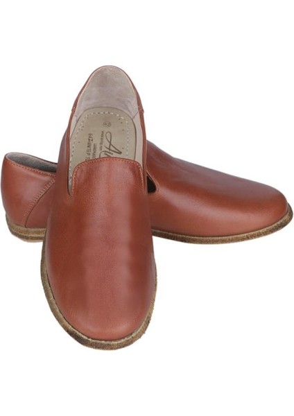 Deri Kahverengi Erkek Topuklu Gaziantep Yemeni Ayakkabı