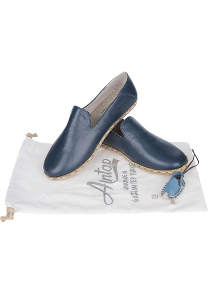 Deri Lacivert Bayan Gaziantep Yemeni Ayakkabı fırsatları