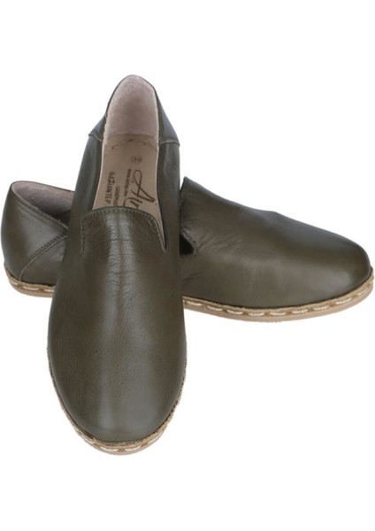 Deri Yeşil Bayan Gaziantep Yemeni Ayakkabı