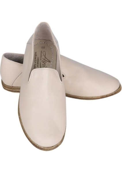 Deri Bej Bayan Topuklu Gaziantep Yemeni Ayakkabı