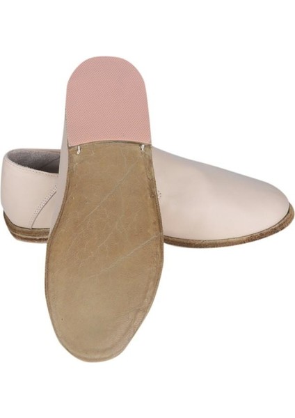 Deri Bej Bayan Topuklu Gaziantep Yemeni Ayakkabı modelleri