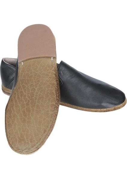 Deri Siyah Erkek Topuklu Gaziantep Yemeni Ayakkabı modelleri