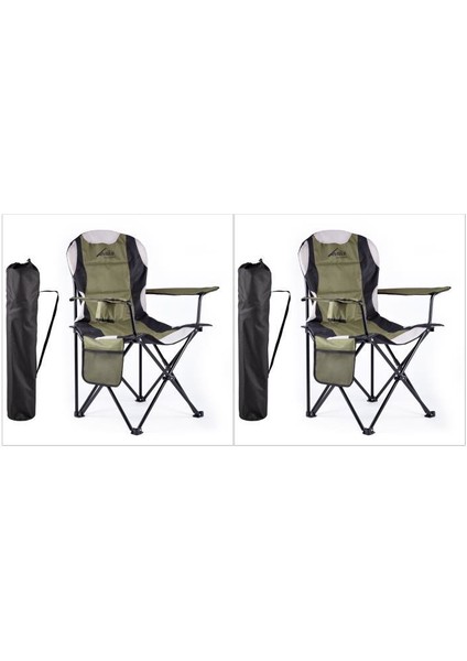Nature Katlanabilir Kamp Koltuğu 2'li Set Haki XL