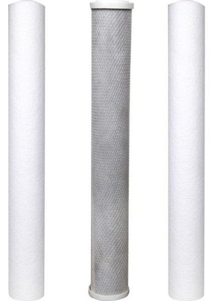 Su Arıtma 20'' Filtre Seti 5 Mikron + Blok Karbon + 1 Mikron