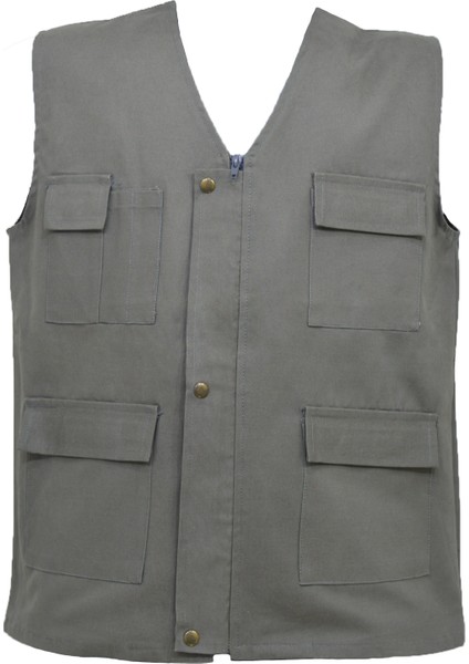 16/12 Gabardin Teknik Işçi Yelek Koyu Bej