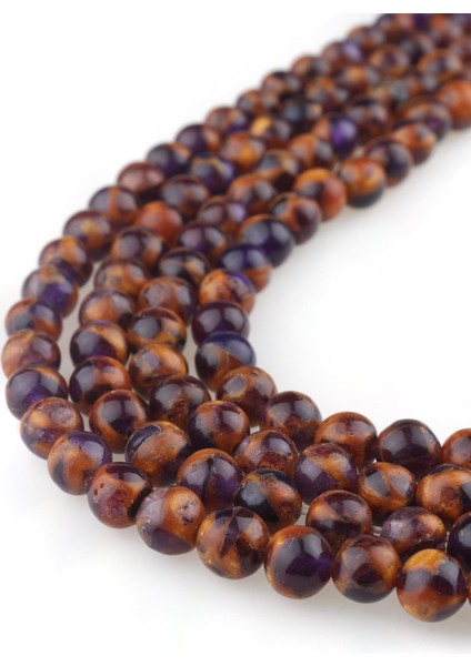 6 mm Mavi Sarı Opal Akik Taşı Dizi