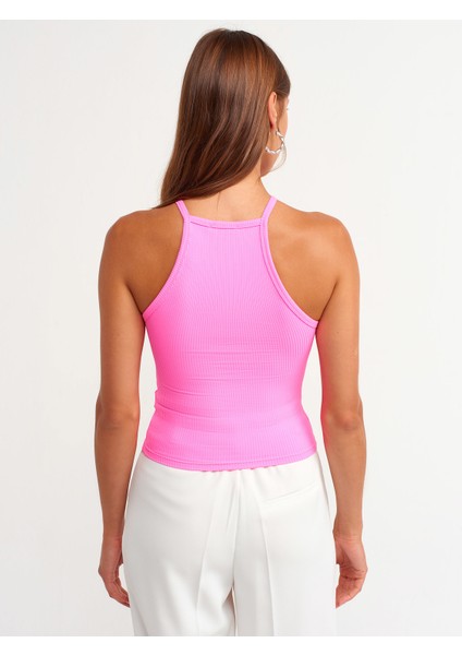 3804 Aksesuarlı Crop Top-Neon Pembe modelleri