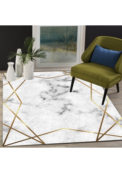 Renkli Üçgen Desenli Oval Halı Makinada Yıkanabilir Kaymaz DotTaban CP599