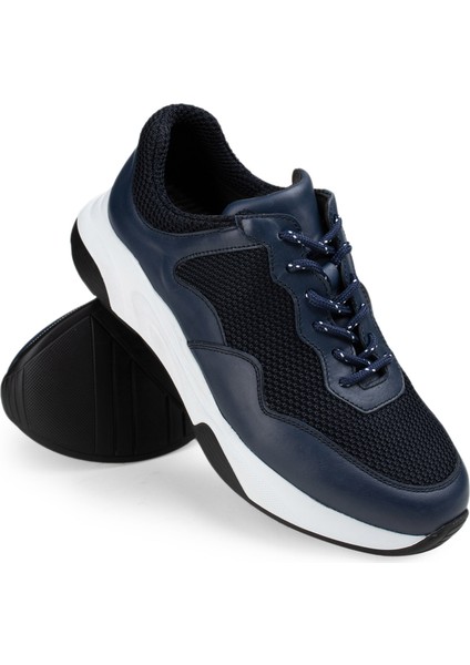 Hakiki Deri Lacivert Sneaker Erkek Ayakkabı