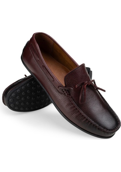 Hakiki Deri Bordo Erkek Loafer