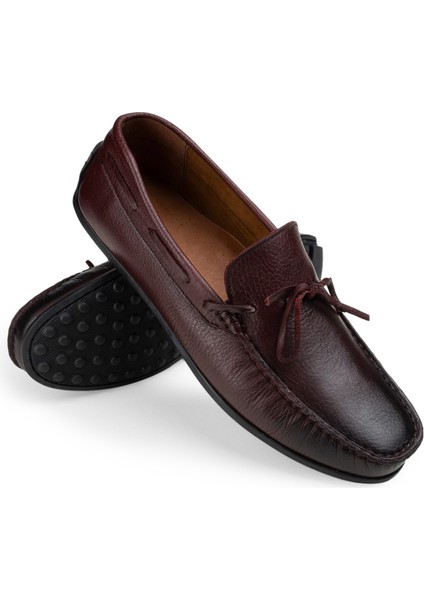 Hakiki Deri Bordo Erkek Loafer modelleri