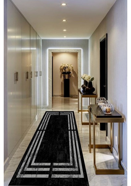 Woollyhome Gold Çerçeveli Mermer Zeminli Oval Halı