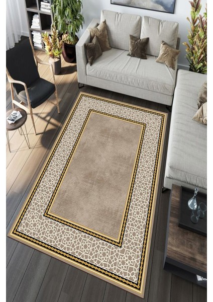 Cappio Modern Koyu Yeşil Dijital Baskı Dokuma Halı