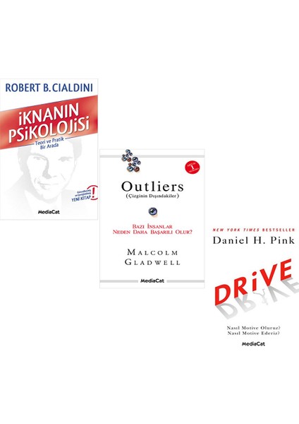 Iknanın Psikolojisi - Outliers Çizginin Dışındakiler - Drive / 3 Kitap Set - Bazı Insanlar Neden Daha Başarılı Olur